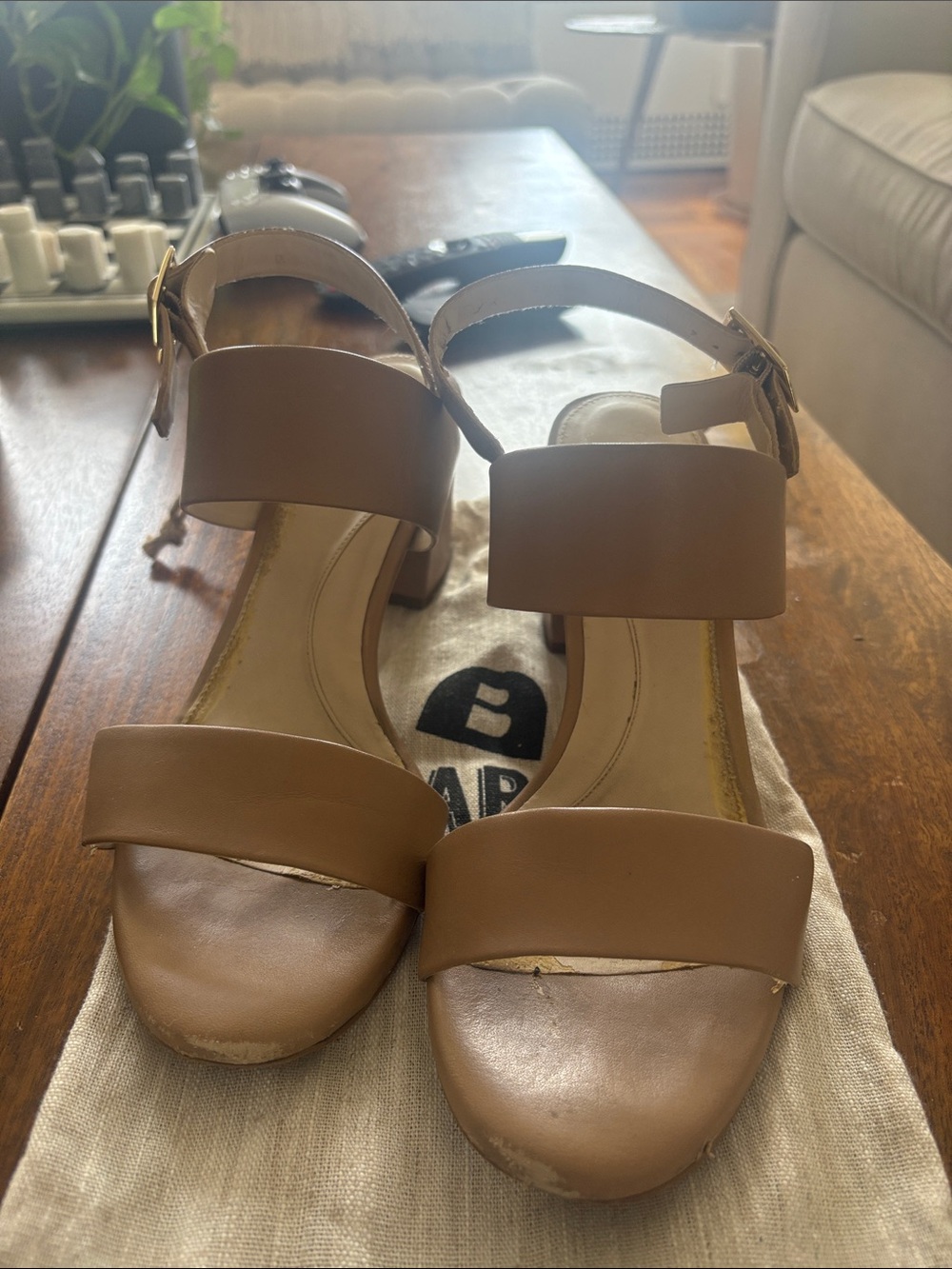 Cole Haan Women’s Brown Strappy Block Heel Sandals